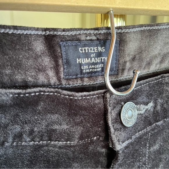 Citizens Of Humanity Charcoal Velvet Georgia Bootcut Flare Pants - Picture 9 of 16